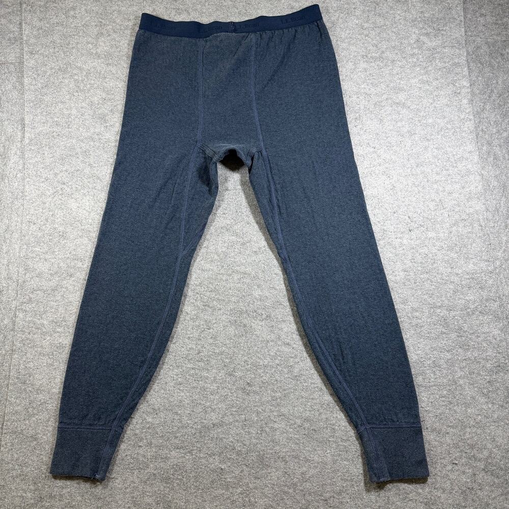 L.L.Bean Thermal Underwear Pants Mens M Reg Navy Heather Cotton Base Layer